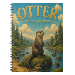 Otter-Waldfluss-Aquarell-GeoSaga Notizblock