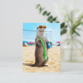 Otter Wearing Mankini Einladungspostkarte (Stehend Vorderseite)