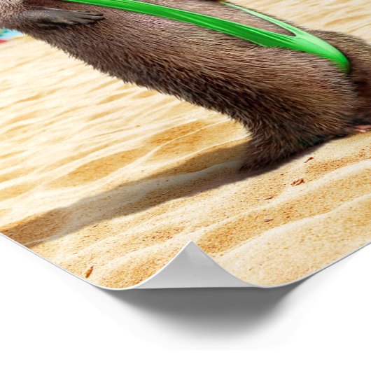 Otter Wearing Mankini Poster (Ecke)