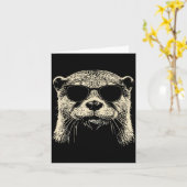 Otter Wearing Sungles Graphic Otter Shirt Men Wome Karte (Gelbe Blume)