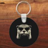 Otter Wearing Sungles Graphic Otter Shirt Men Wome Schlüsselanhänger (Vorderseite)