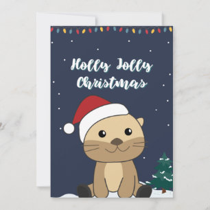 Otter Weihnachten Schnee Winter Tiere Otter Feiert