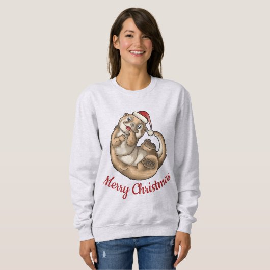 Otter Weihnachten T - Shirt (Vorne ganz)