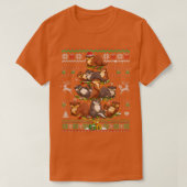 Otter Weihnachtsbaumleuchten Ugly Sweater Otters o T-Shirt (Design vorne)