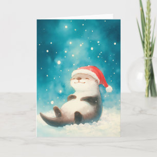 Otter-Weihnachtsfreude Karte