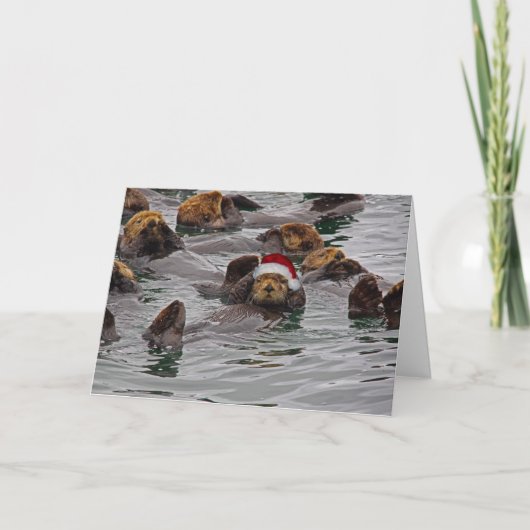 Otter Weihnachtskarte Feiertagskarte (Vorderseite)