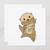 Otter Weihnachtsschnee Wintertiere Otter Einladung (Vorne/Hinten)