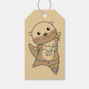 Otter Weihnachtsschnee Wintertiere Otter Geschenkt Geschenkanhänger