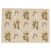 Otter Weihnachtsschnee Wintertiere Otter Große Geschenktüte (Rückseite)