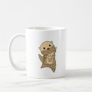 Otter Weihnachtsschnee Wintertiere Otter Kaffeetasse