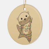 Otter Weihnachtsschnee Wintertiere Otter Keramik Keramik Ornament (Links)