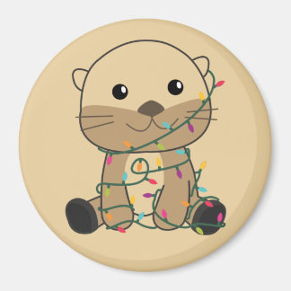 Otter Weihnachtsschnee Wintertiere Otter Magnet