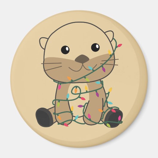 Otter Weihnachtsschnee Wintertiere Otter Magnet (Vorne)