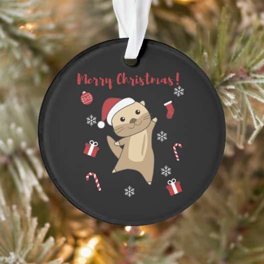 Otter Weihnachtsschnee Wintertiere Otter Ornament (Baum)