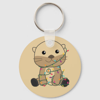 Otter Weihnachtsschnee Wintertiere Otter Schlüssel Schlüsselanhänger