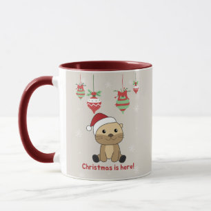 Otter Weihnachtsschnee Wintertiere Otter Tasse