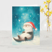 Otter Weihnachtsschrei Karte (Gelbe Blume)