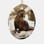 Otter-Weihnachtsverzierung Keramikornament (Rechts)