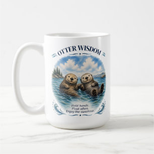Otter-Weisheit-Wasserfarbe Inspirierend  Kaffeetasse