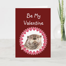 Otter weiß, ich Liebe Sie Niedlich Otter Valentine Feiertagskarte
