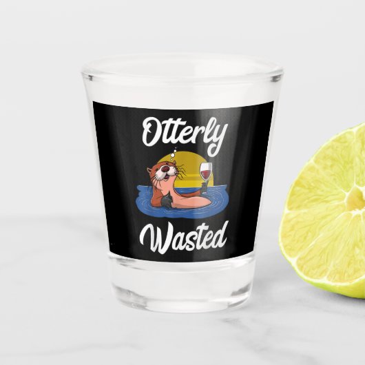 Otter Wine Drink Party Funny Geschenk Schnapsglas (Vorderseite)