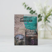  Otter with Vintage Headache Relief and Hearing Postkarte (Stehend Vorderseite)