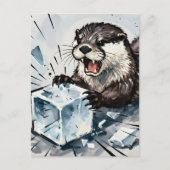 Otter wütend und Eis brechend Postkarte (Vorderseite)