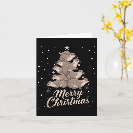Otter Xmas Tree Otter Weihnachtsbaum Frohe Weihnac Karte (Gelbe Blume)