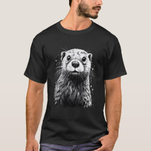 Otter-Zeichnung Wildlife-Tierdruck Splash Wildlife T-Shirt