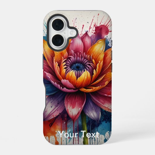 OtterBox-Blume Wasserfarbe iPhone 16 Hülle (Rückseite)