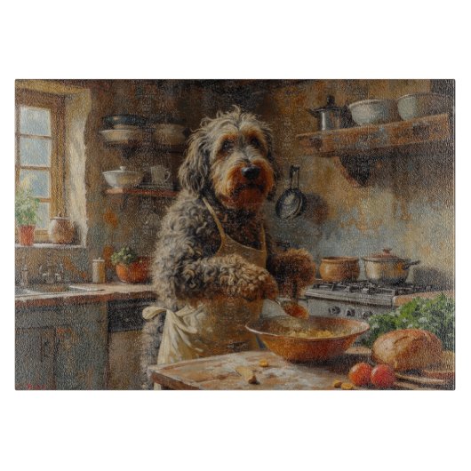 Otterhound Cooking in Kitchen Schneidebrett (Vorderseite)