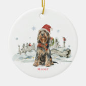 Otterhound Dog Watercolor Monogramm Keramik Ornament (Vorne)