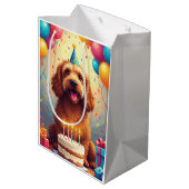 Otterhound-Geburtstagsfeier Mittlere Geschenktüte (Rückseite Schrägansicht)