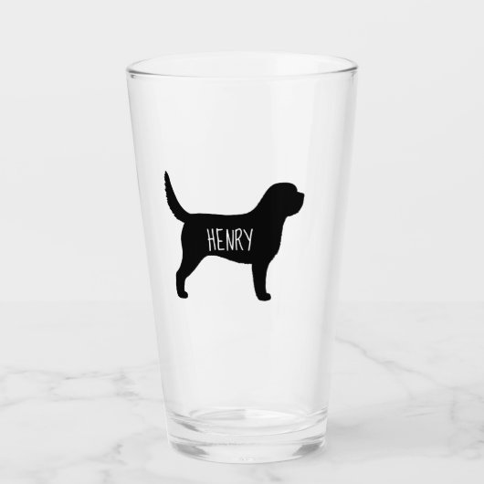 Otterhound Hunde Silhouette Trinkglas Glas (Vorderseite)