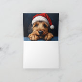 Otterhound in einer Weihnachtsmannmütze Karte (Innenseite)
