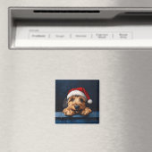 Otterhound in einer Weihnachtsmannmütze Magnet (In Situ (Geschirrspüler))