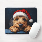 Otterhound in einer Weihnachtsmannmütze Mousepad (Mit Mouse)