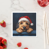 Otterhound in einer Weihnachtsmannmütze Serviette (Beispiel)