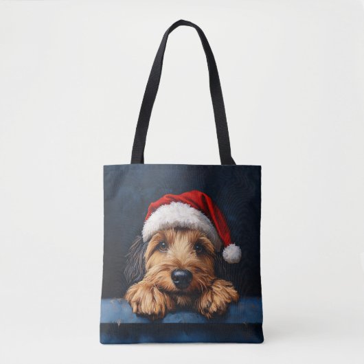 Otterhound in einer Weihnachtsmannmütze Tasche (Vorderseite)