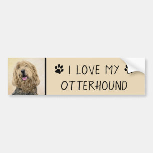 Otterhound-Malerei - Niedliche Original Hunde-Kuns Autoaufkleber