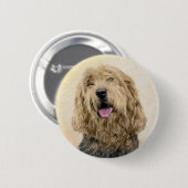 Otterhound-Malerei - Niedliche Original Hunde-Kuns Button (Vorne & Hinten)