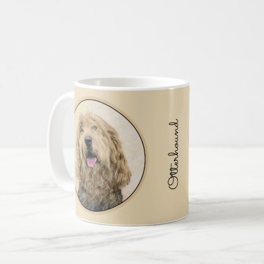 Otterhound-Malerei - Niedliche Original Hunde-Kuns Kaffeetasse (Vorderseite Links)