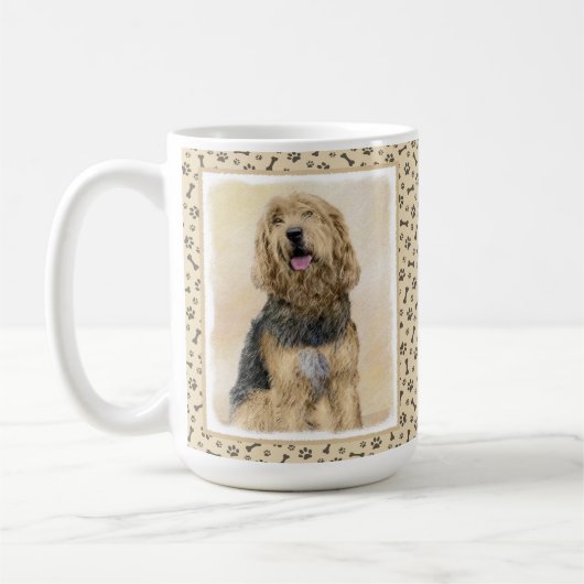 Otterhound-Malerei - Niedliche Original Hunde-Kuns Kaffeetasse (Links)