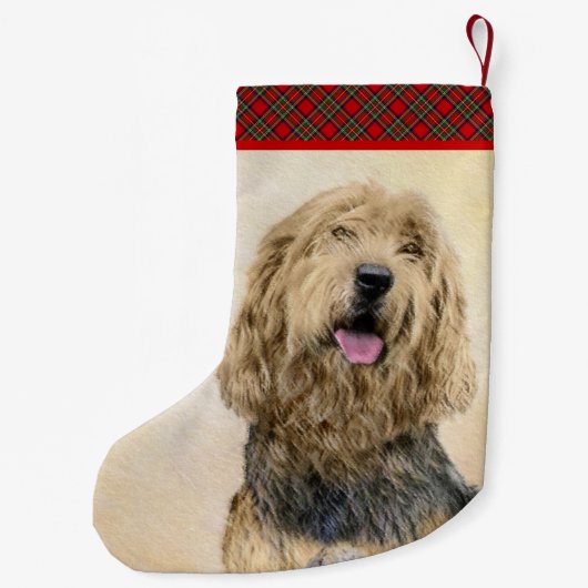 Otterhound-Malerei - Niedliche Original Hunde-Kuns Kleiner Weihnachtsstrumpf (Rückseite)