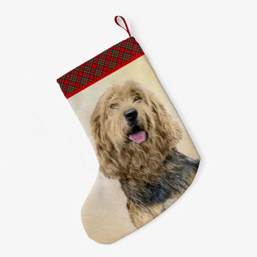 Otterhound-Malerei - Niedliche Original Hunde-Kuns Kleiner Weihnachtsstrumpf (Rückseite (Hängend))