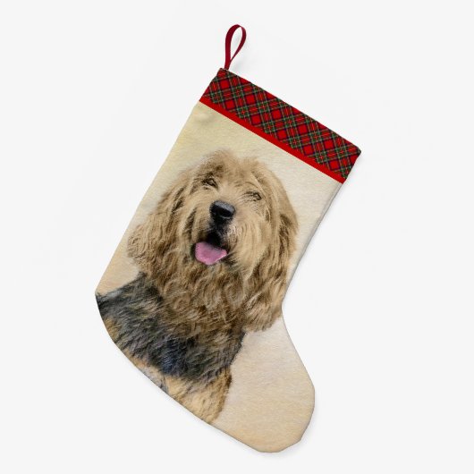 Otterhound-Malerei - Niedliche Original Hunde-Kuns Kleiner Weihnachtsstrumpf (Vorderansicht (hängend))