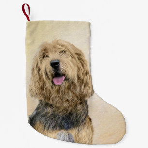 Otterhound-Malerei - Niedliche Original Hunde-Kuns Kleiner Weihnachtsstrumpf