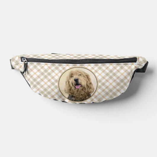 Otterhound Malerei Schwarz und Tan Original Hunde Bauchtasche (Ablage )