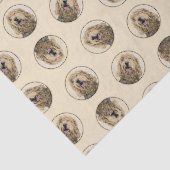 Otterhound Malerei Schwarz und Tan Original Hunde Seidenpapier (Ausschnitt)