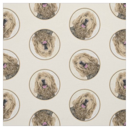 Otterhound Malerei Schwarz und Tan Original Hunde Stoff (Muster)